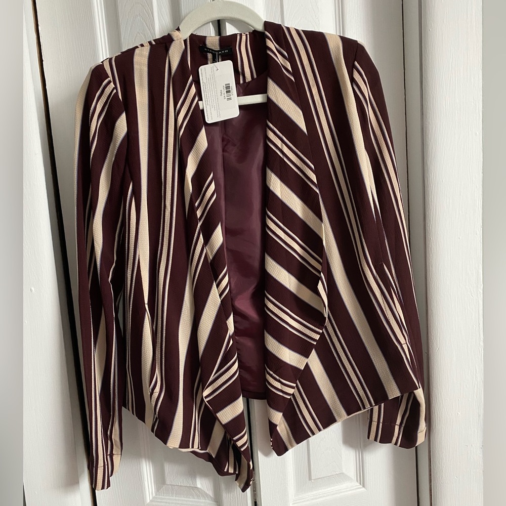 Maroon Striped Blazer